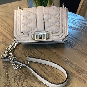 Rebecca Minkoff Quilted Beige Mini Crossbody Bag